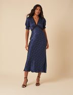 Angela Midi Dress, Midnight Blue image 1