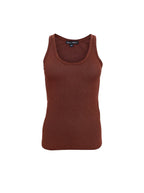 Faye Lurex Vest Top, Coffee colour image 1