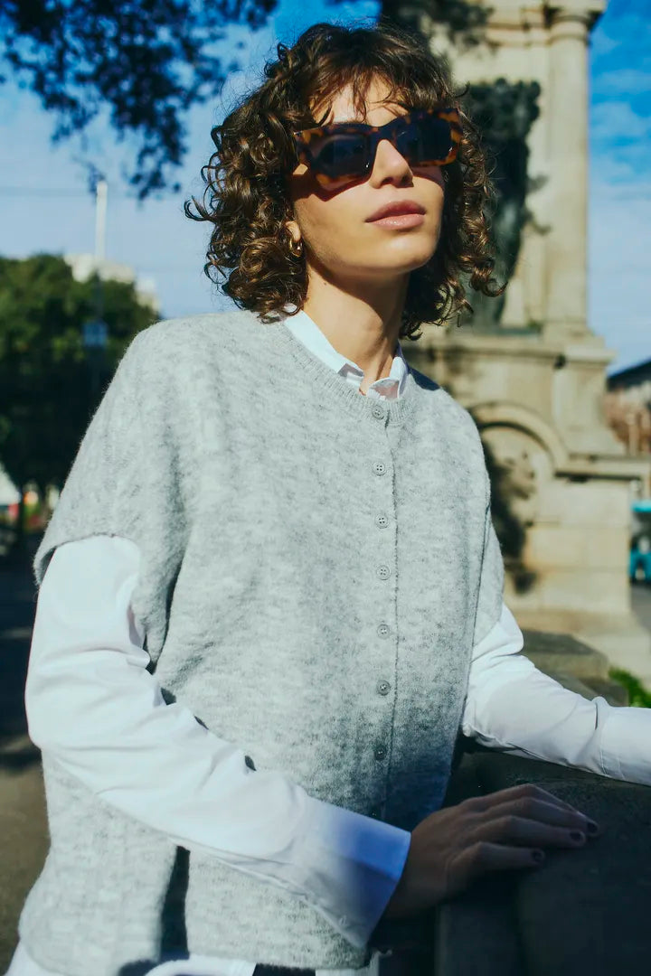 Sanny Cardigan,Light Grey Melange image 0