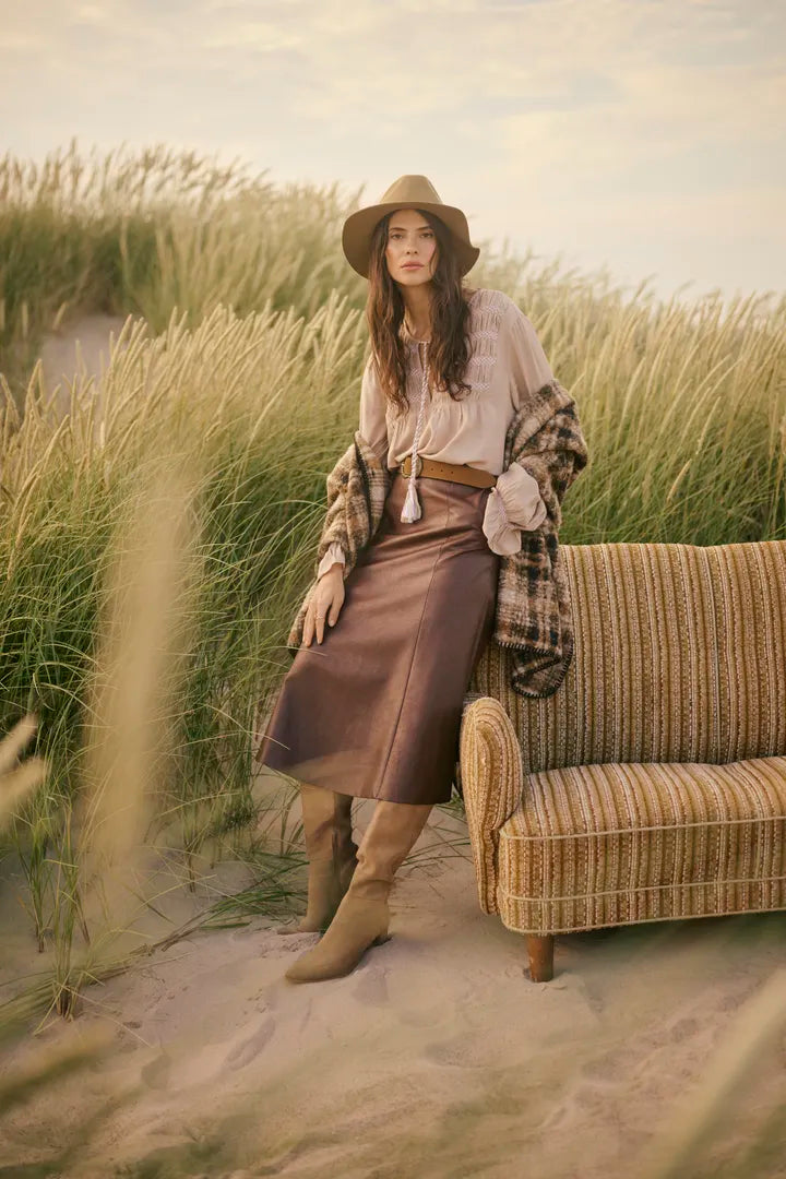 Paloma Skirt, Brown Washed image 0