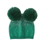 Sequin Double Pompom Hat, Green image 0