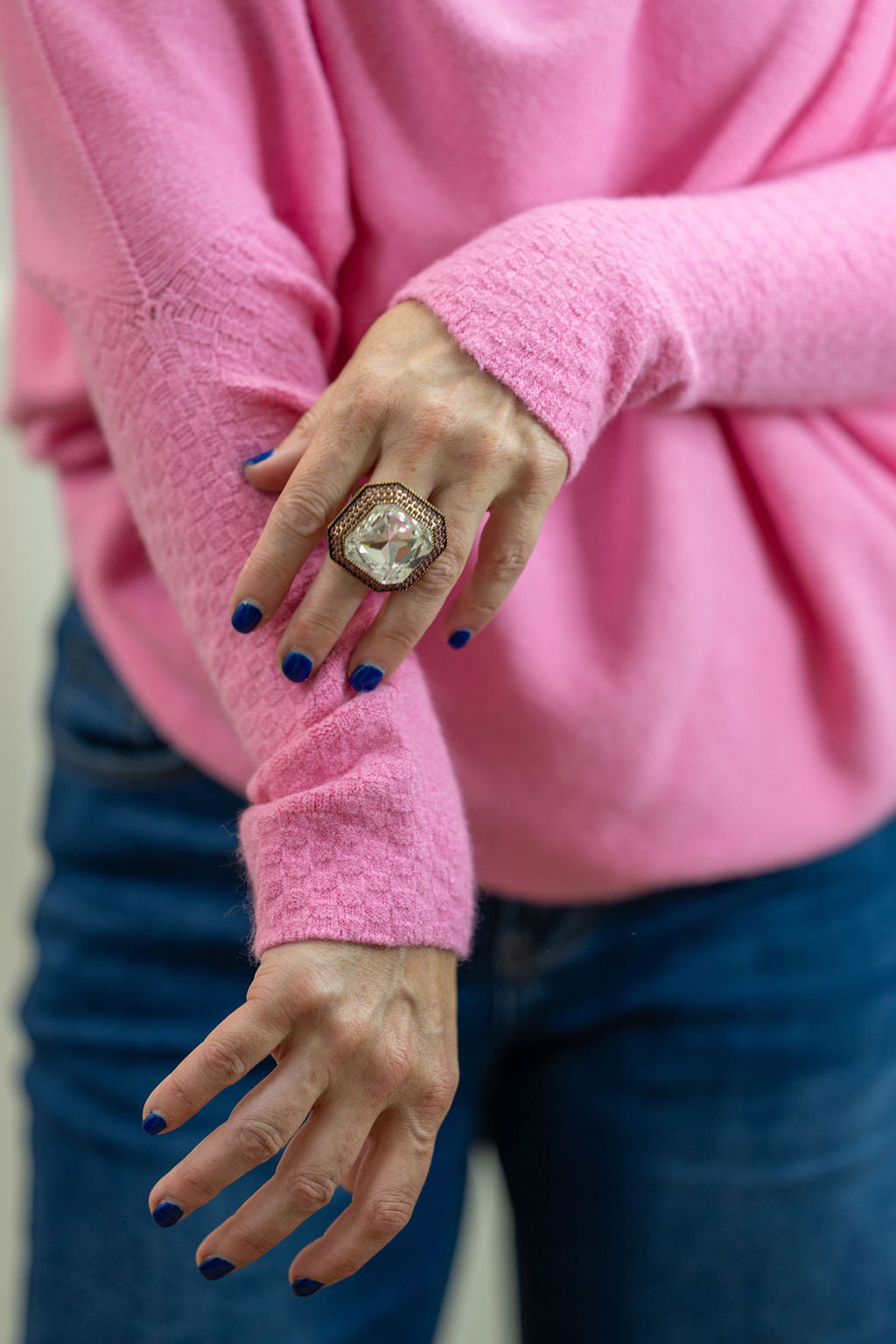 Asymmetric Knit, Barbie Pink