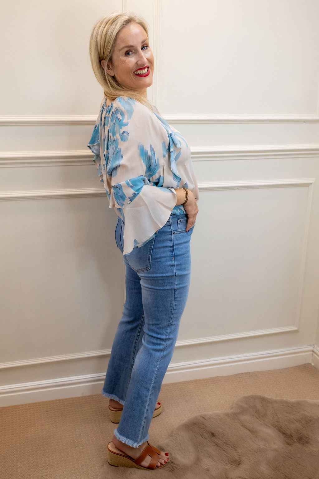 Keira Crop Jean, Mid-Blue