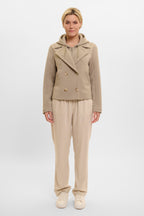 Jennifer Jacket with Detachable Hood Collar, Dusty Khaki image 4