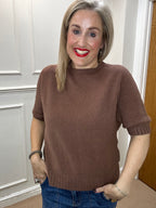 Yvonne Knitted Jumper Coat, Chocolate image 0