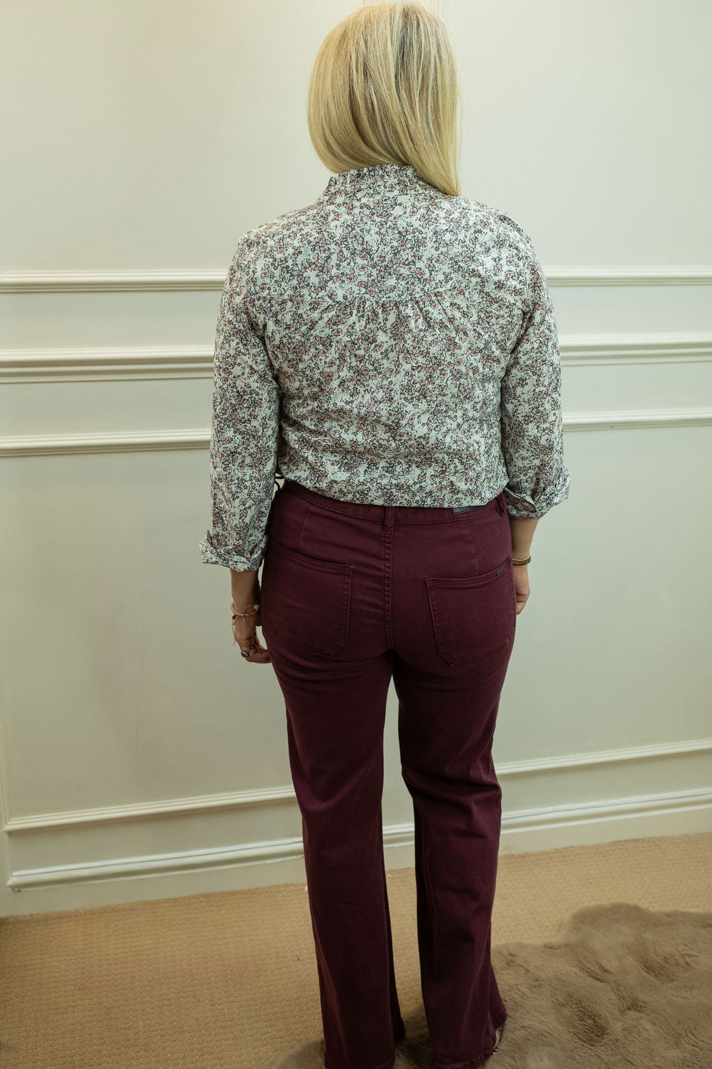 Alder Jean - Wide Leg, Burgundy
