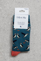 Puffin Keyring & Socks Gift Box image 1