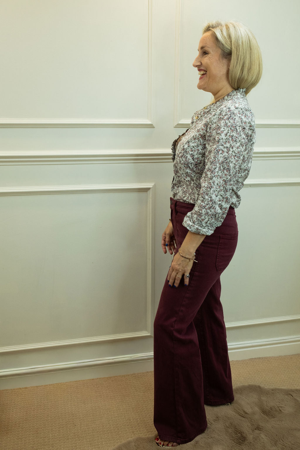 Alder Jean - Wide Leg, Burgundy