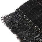 Classic Tweed Fringed Cardigan, Black image 7