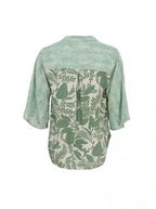 Luna Flared Sleeve Blouse, Floral Green Mix image 3