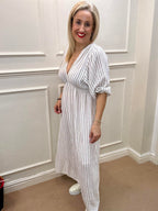 Kitty Dress, Biscuit Stripe image 0
