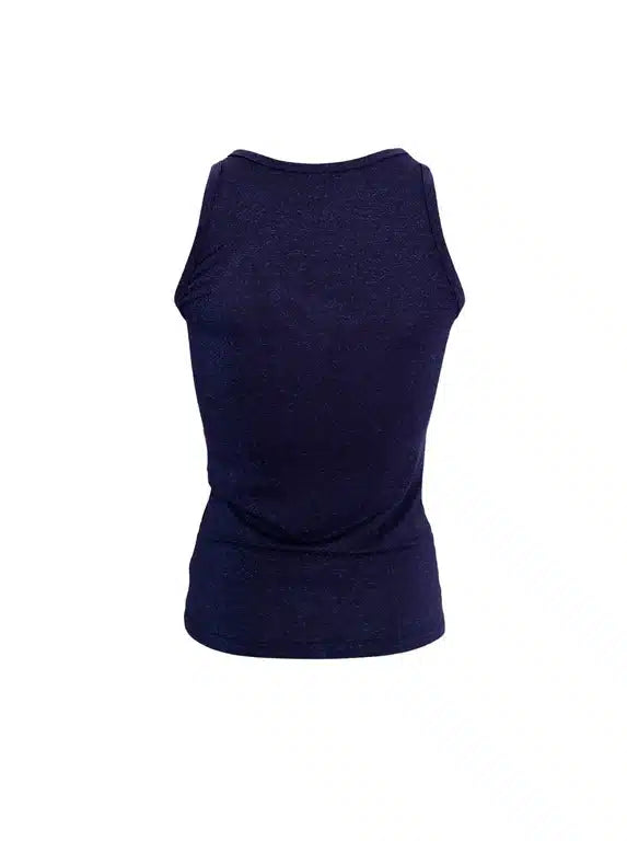 Faye Lurex Vest Top, Navy colour image 1