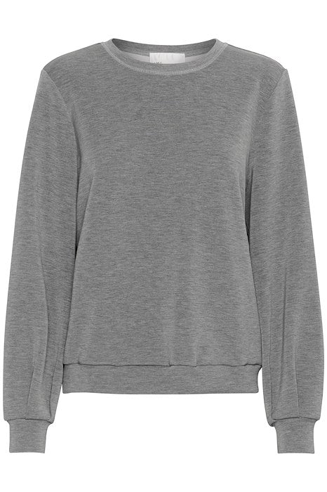 MEW 23 The Sweat Blouse, Dark Grey Melange - flat front