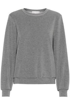 MEW 23 The Sweat Blouse, Dark Grey Melange - flat front