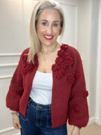 Rosie Knit  Cardigan, Burgundy image 0