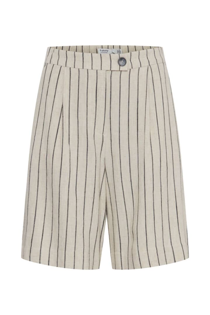 Johanna  Woven Short, Linen Black Stripe image 5