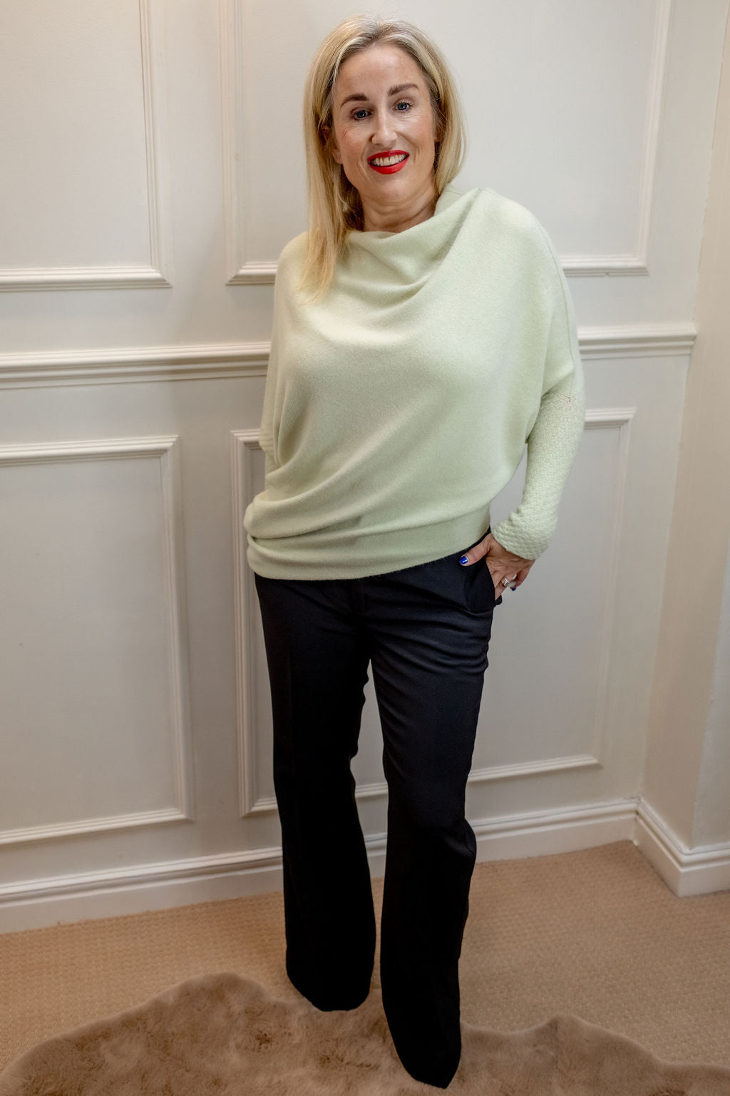 Asymmetric Knit, Pistachio