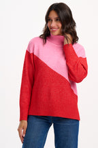 Winona Roll-Neck Jumper, Pink/Red image 0