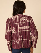 Julia Reversible Quilted Jacket, Floral Burgundy image 3