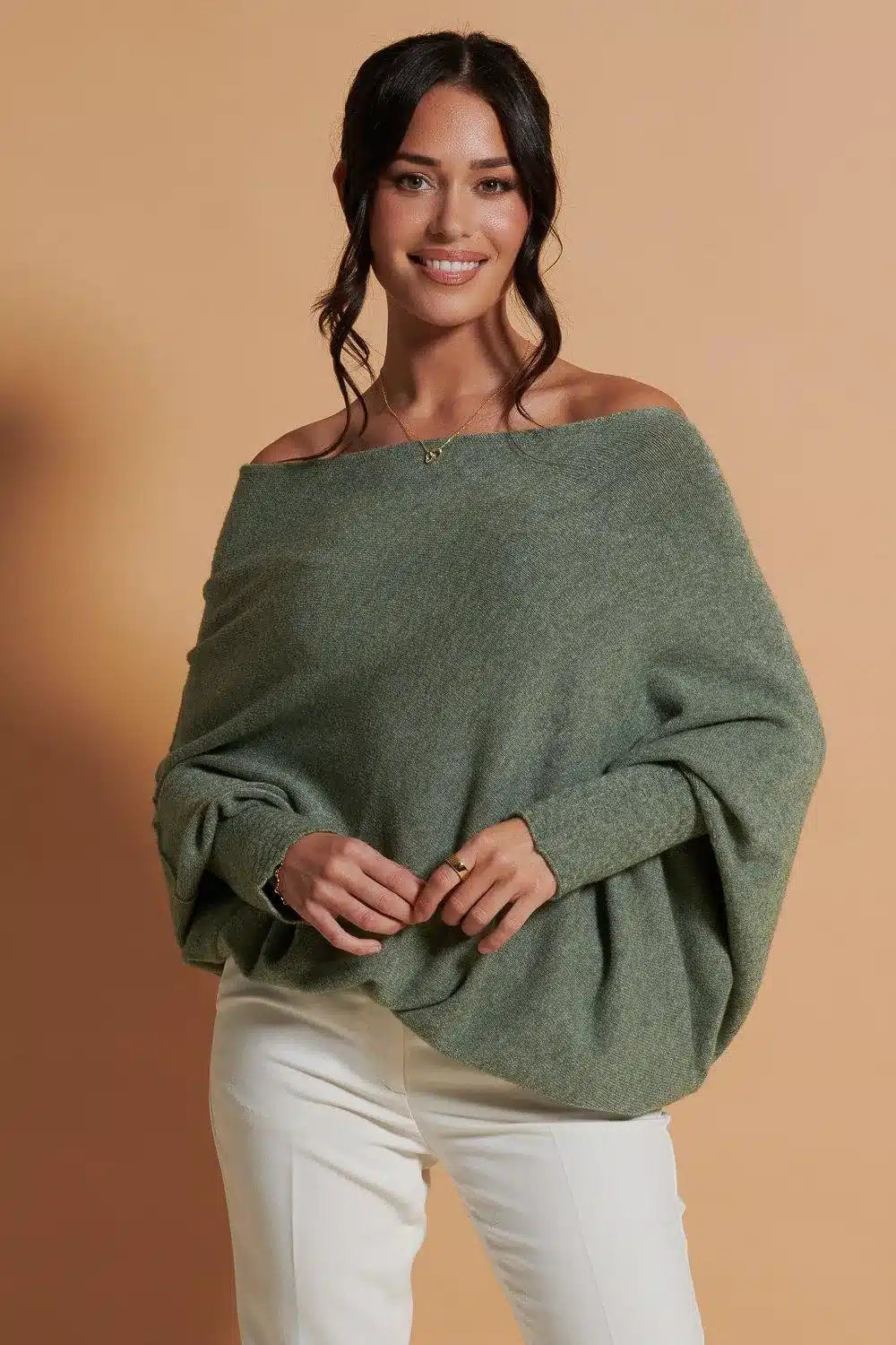 Asymmetric Knit, Moss Green image 9