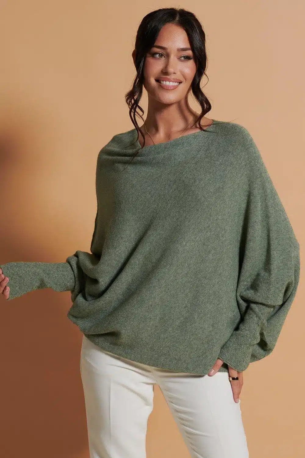 Asymmetric Knit, Moss Green image 6