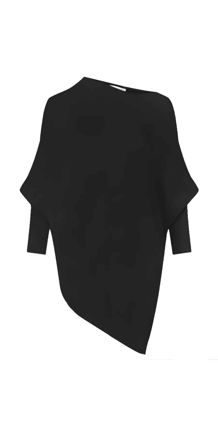 Asymmetric Knit, Black image 5