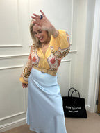 Satin Slip Skirt, Baby Blue image 0
