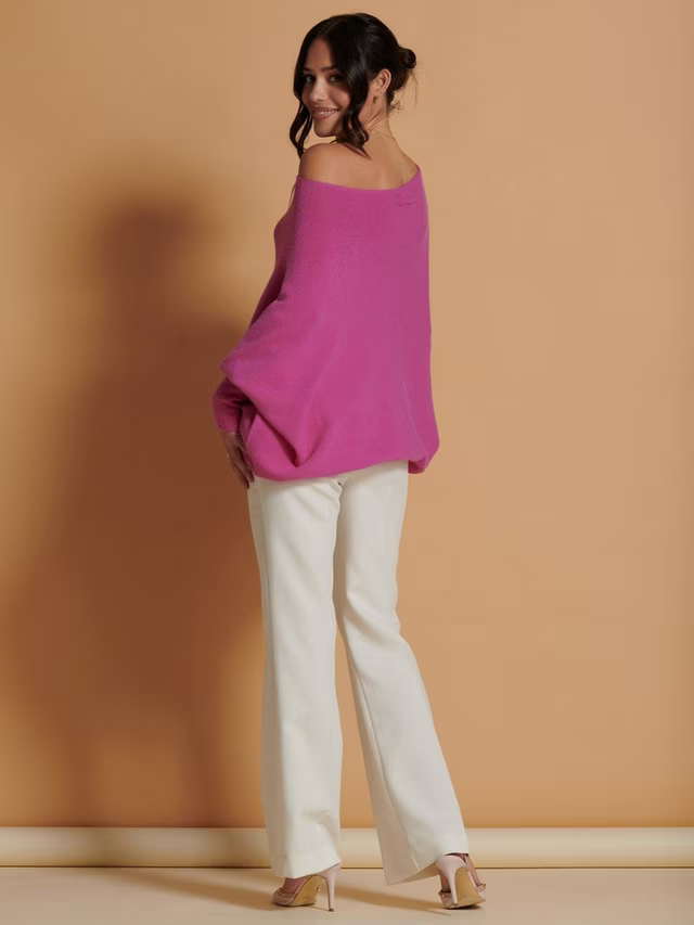 Asymmetric Knit, Cerise image 6