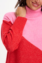 Winona Roll-Neck Jumper, Pink/Red image 1