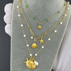 Gold-Plated Beach Charm Necklace image 1