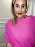Asymmetric Knit, Cerise image 1