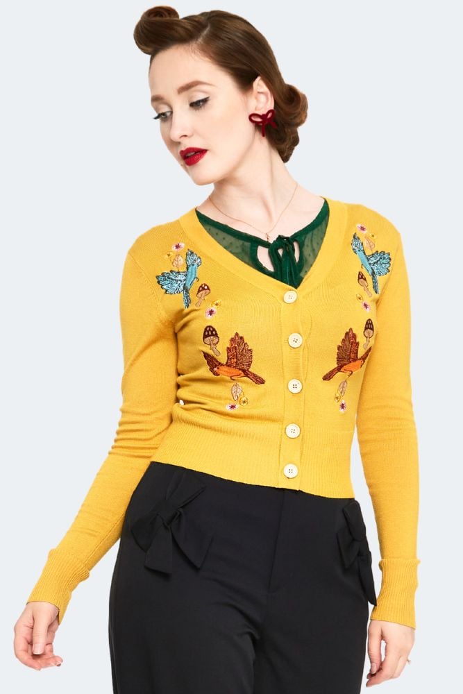 Ginny Woodland Cardigan, Mustard image 0