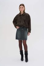 Dango Skirt, Dark Blue - dirty wash image 1