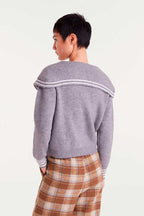Daniela Sailor Collar Cardigan, Soft Grey image 4