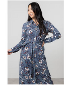 Anya Midi Shirt Dress, Shibori, Navy image 5