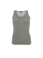 Faye Lurex Vest Top, Olive colour image 1