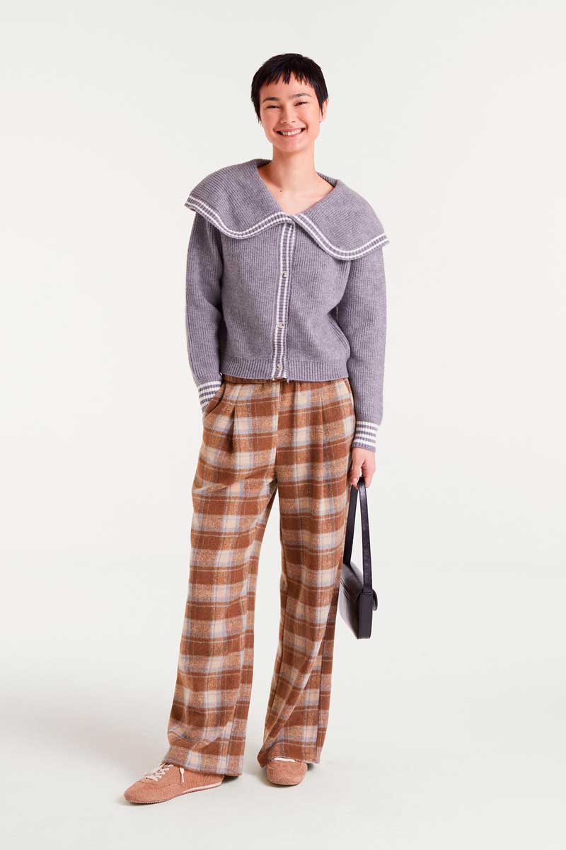 Daniela Sailor Collar Cardigan, Soft Grey image 3