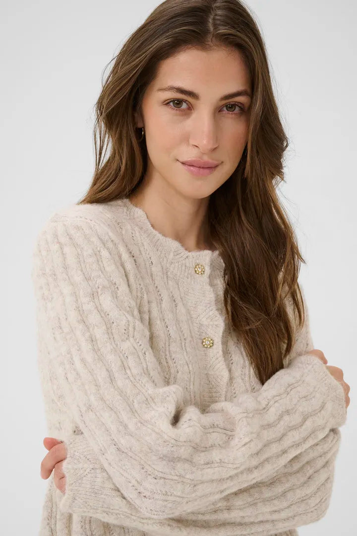 Junah Cardigan, Oat Melange image 1