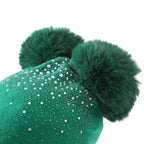 Sequin Double Pompom Hat, Green image 3