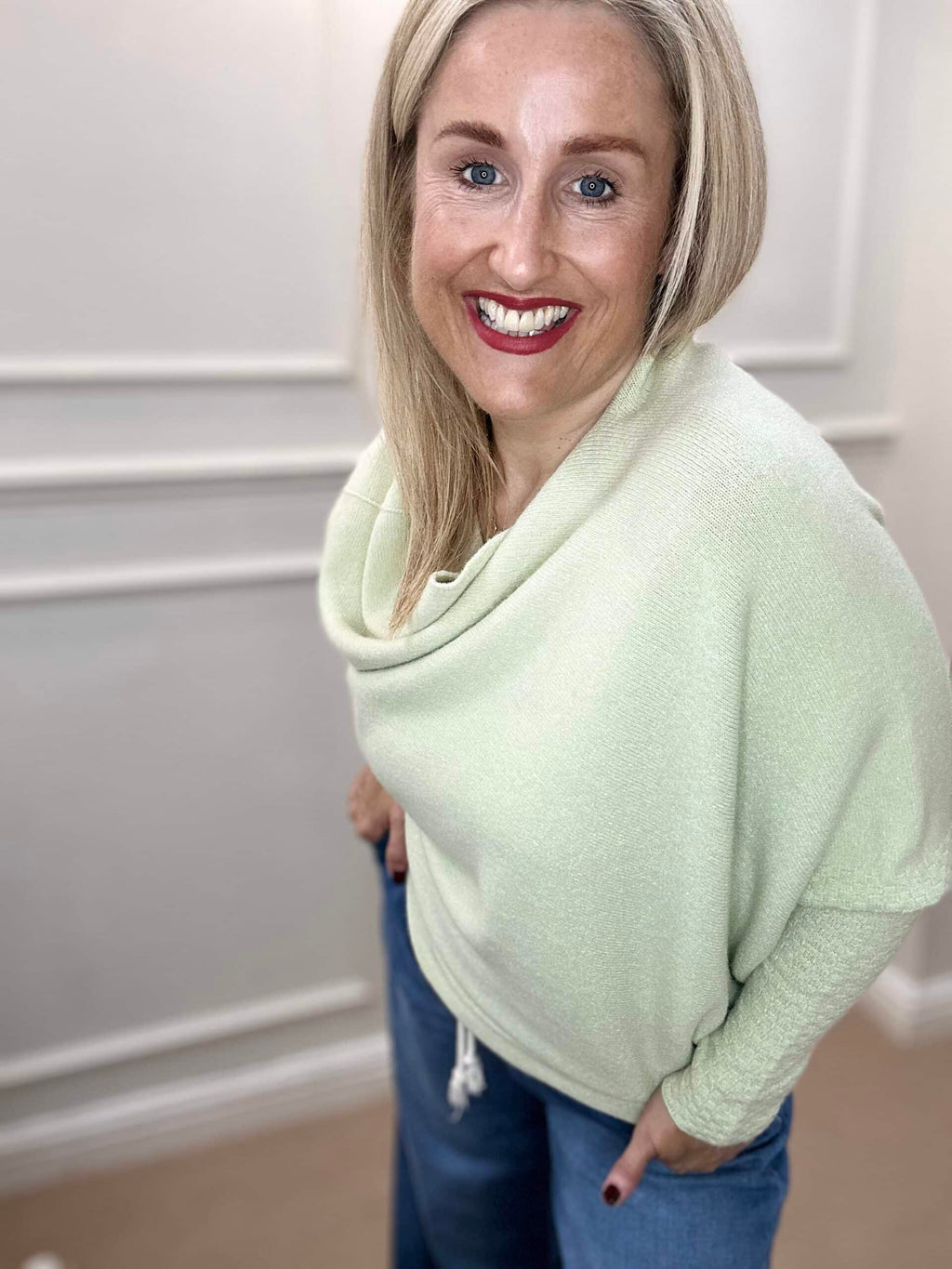 Asymmetric Knit, Pistachio image 1