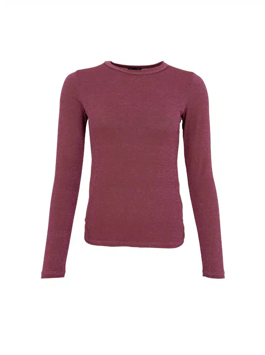 Faye Lurex Long-Sleeved Top, Rosebud colour image 0