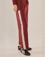 Evelyn Wide Leg Jogger, Burgundy