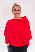 Asymmetric Knit, Red image 2