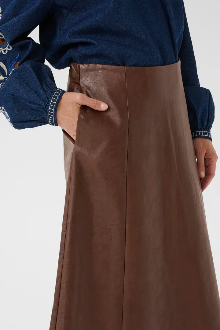 Paloma Skirt, Brown Washed image 1