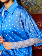 Bcanne Mesh Blouse, Blue Check