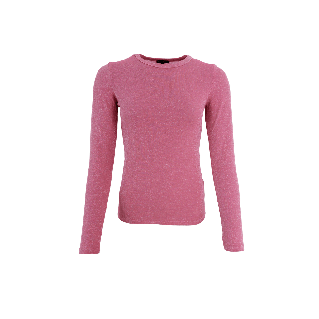 Faye Lurex Long-Sleeved Top, Pink colour image 0