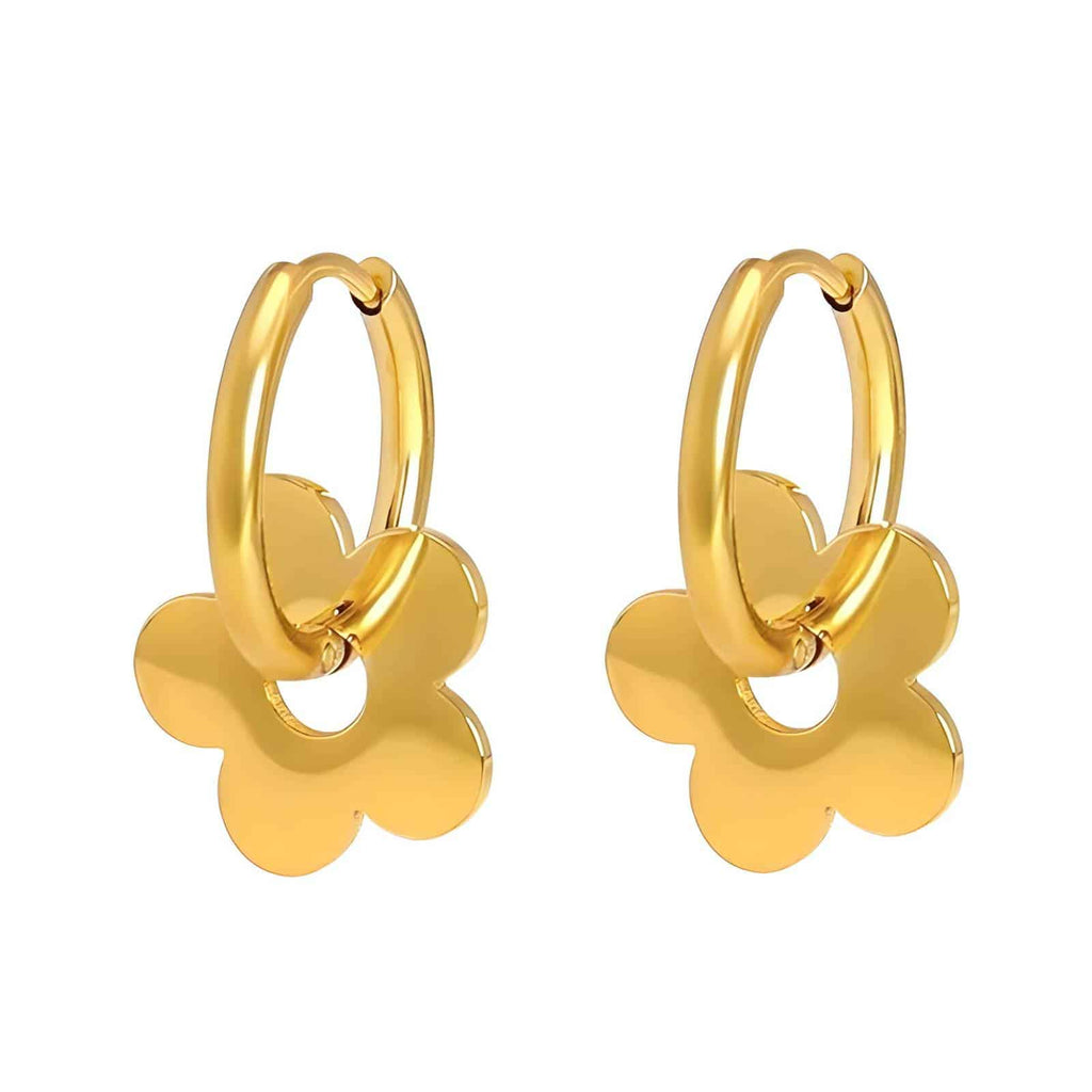 Gold-plated Flower Earrings image 0