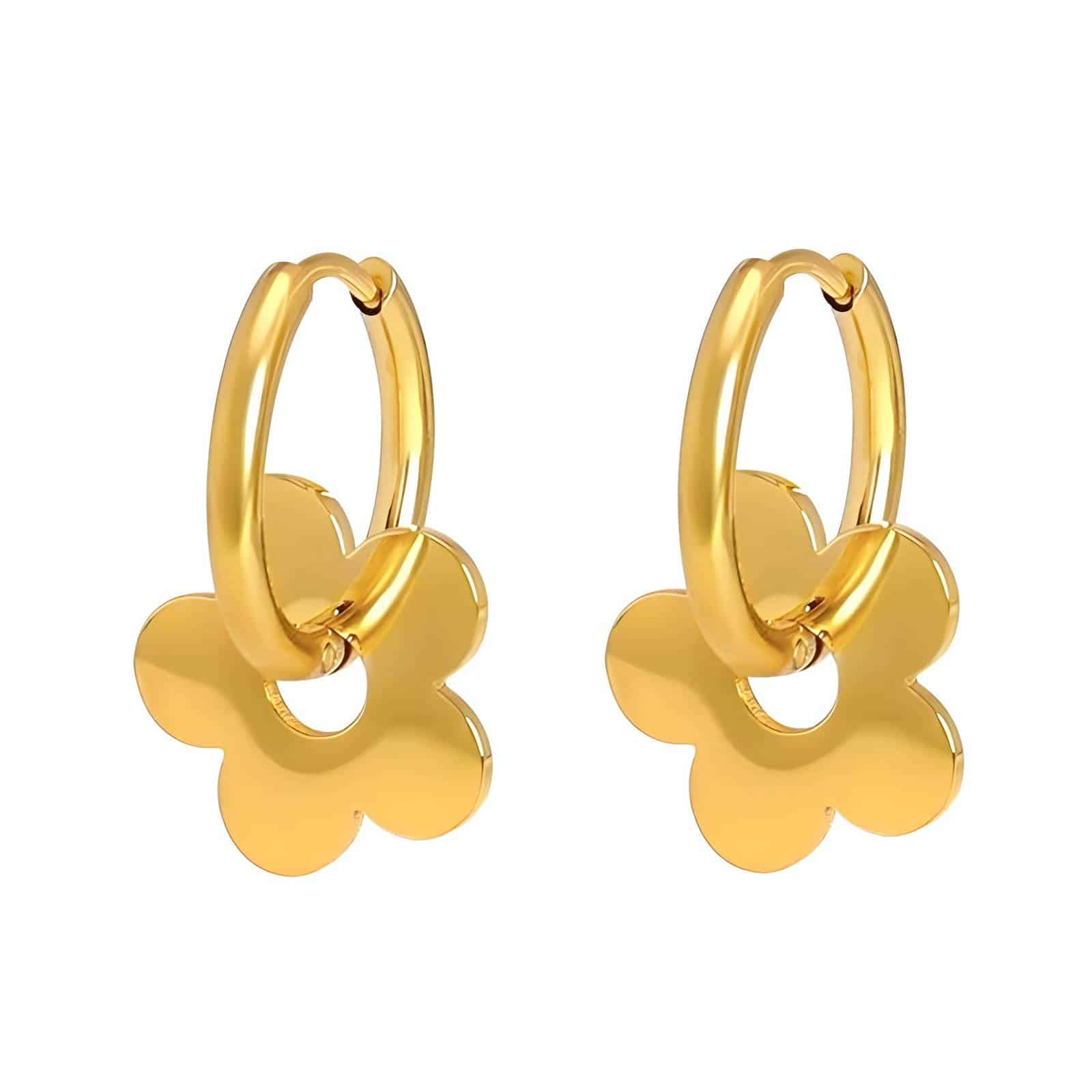 Gold-plated Flower Earrings image 0