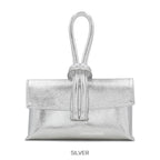 Metallic Leather Loop Bag, Silver image 3