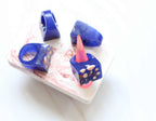 Peach Spots Blue Cube Ring image 1